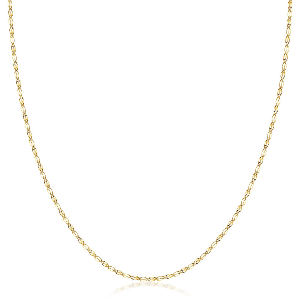PORI JEWELERS 10K Solid Gold 2.0MM Diamond Cut Mirror Chain Necklace and Anklet - Unisex Sizes 10"-30" - Yellow White Rose or 3 Tone (Yellow 20.00)