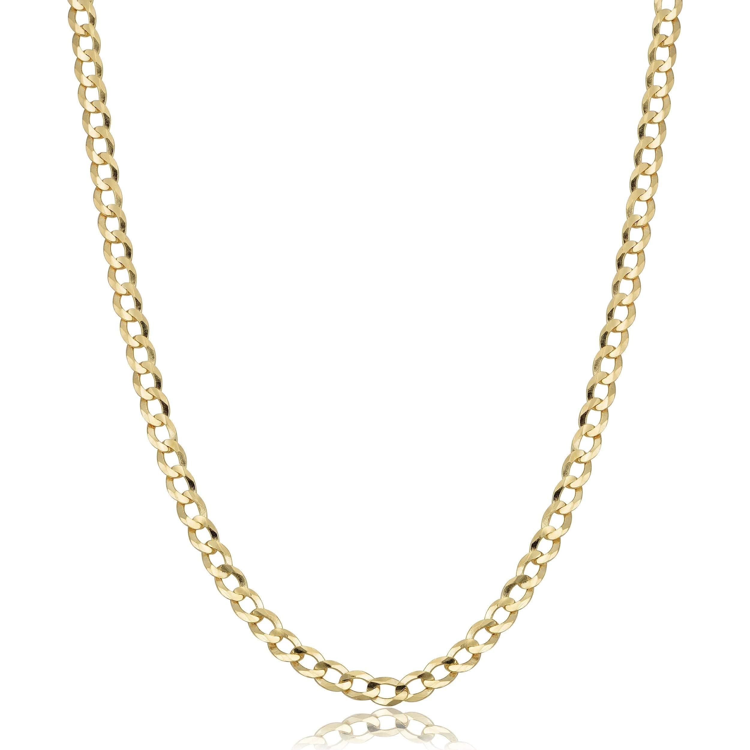 Verona Jewelers 10K Gold Unisex 2.2mm Italian Cuban Curb Link Chain Necklace- 10K Necklaces 10 Karat Gold Chain 16" 18" 20" 22" 24" 26" 28" 30"