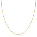 PORI JEWELERS 10K Solid Gold 2.0MM Diamond Cut Mirror Chain Necklace and Anklet - Unisex Sizes 10"-30" - Yellow White Rose or 3 Tone (Yellow 20.00)
